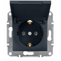 SCHNEIDER Asfora Anthracite Covered Earthed Plug - Schneider Electric