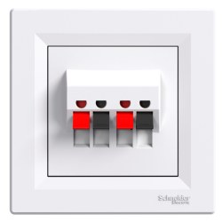 Schneider-Asfora Beyaz 2-li Hoparlör Prizi-EPH5700121 ÇERÇEVE DAHİL - Schneider Electric