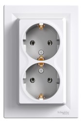 Schneider-Asfora Beyaz İkili Topraklı Priz-EPH9900121 - Schneider Electric