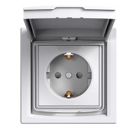 Schneider / Asfora Beyaz Kapaklı Topraklı Priz (IP44) / EPH3100321 - Schneider Electric