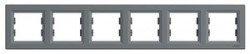 Schneider Asfora Çelik 6'lı Yatay Çerçeve / Eph5800662 - Schneider Electric