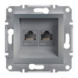 Schneider Asfora Çelik Rj45 2 Çıkışlı Telefon Prizi / Eph4400162 - Schneider Electric