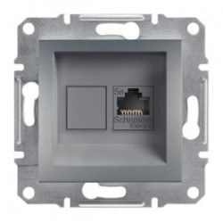Schneider Asfora Çelik Rj45 Tek Çıkışlı Telefon Prizi / Eph4300162 - Schneider Electric