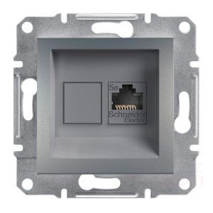 Schneider Asfora Çelik Rj45 Tek Çıkışlı Telefon Prizi / Eph4300162 - 1