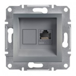 Schneider Asfora Çelik Rj45 Tek Çıkışlı Telefon Prizi-Eph4700162 - Schneider Electric