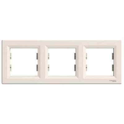 Schneider-Asfora Krem 3-lü Yatay Çerçeve-EPH5800323 - 1