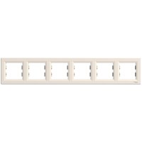 Schneider-Asfora Krem 6-lı Yatay Çerçeve-EPH5800623 - Schneider Electric