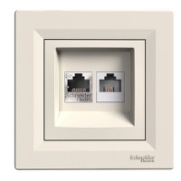 Schneider-Asfora Krem Cat5E Rj45 Data-Rj12 Telefon Prizi-EPH4900123 - Schneider Electric