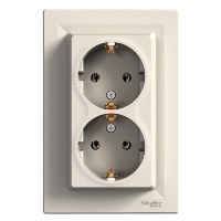 Schneider / Asfora Krem İkili Topraklı Priz / EPH9900123 - Schneider Electric