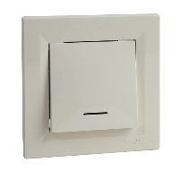 Schneider / Asfora Krem Işıklı Light Anahtar / EPH1600123 - Schneider Electric