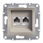 SCHNEIDER Asfora Bronze RJ45 Double Output Telephone Plug - Schneider Electric