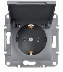 SCHNEIDER Asfora Steel Covered Earthed Plug - Schneider Electric