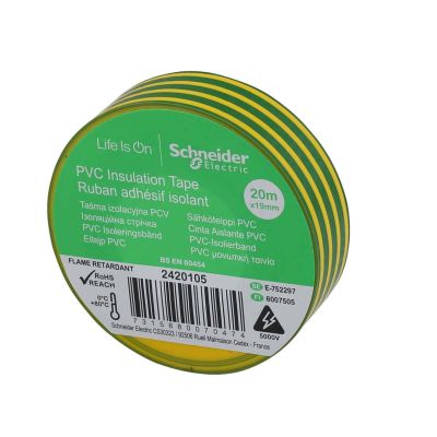 Schneider PVC Insulation Tape Green/Yellow - 1