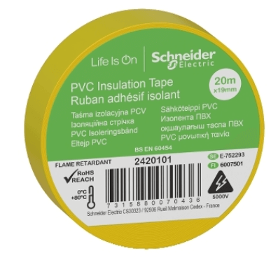 Schneider PVC İzolasyon Bandı 20mt*19mm Sarı - 1