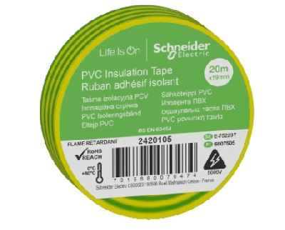 Schneider PVC İzolasyon Bandı 20mt*19mm Yeşil/Sarı - 2
