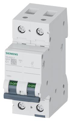 SIEMENS - 1A C Tipi 6 kA Anahtarlı 2 Fazlı Otomatik Sigorta - 5SL6201-7 - 1