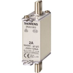 Siemens-20A Steatit Seramik Gövdeli NH-Bıçaklı Sigorta Buşonu-3NA3807 - Siemens
