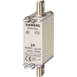 Siemens-2A Steatit Seramik Gövdeli NH-Bıçaklı Sigorta Buşonu-3NA3802 - Siemens