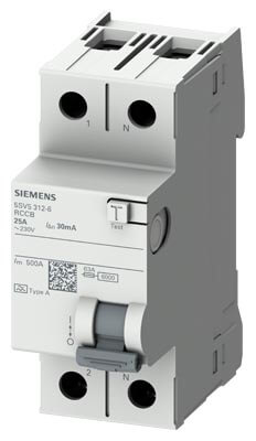 Siemens-2x80A 300 mA Kaçak Akım Rölesi 10kA-5SV5617-6 - 1