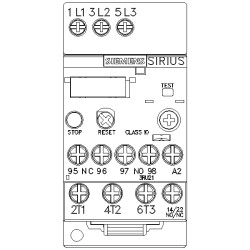 SIEMENS - 2.2-3.2 A Raya Montajlı Vida Bağlantılı Termik Röle- 3RU2116-1DB1 - 2