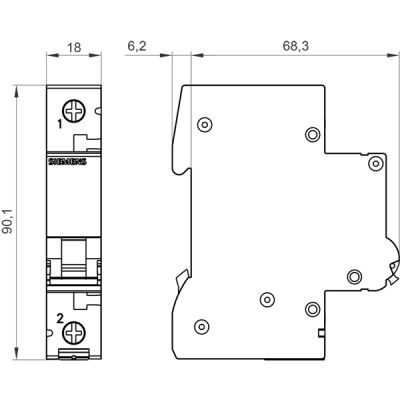 SIEMENS - 40A C Tipi 6 kA Anahtarlı 1 Fazlı Otomatik Sigorta - 5SL6140-7 - 2