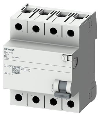 Siemens-4x25A 30 mA Kaçak Akım Rölesi 10kA-5SV5342-6 - 1