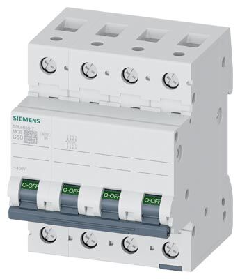 SIEMENS - 50A C Tipi 6 kA Anahtarlı 3 Faz ve Nötr Kesmeli Otomatik Sigorta - 5SL6250-7 - 1