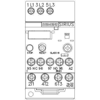 SIEMENS - 9-12.5 A Raya Montajlı Vida Bağlantılı Termik Röle- 3RU2116-1KB1 - 2
