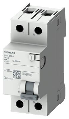 Siemens-2x25A 30 mA Residual Current Circuit Relay - 1