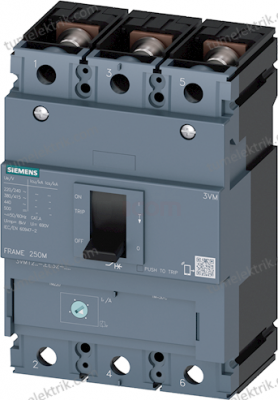 Siemens/Sentron 3-Pole 200A 25kA 220V Compact Switch / 3VM1220-3EE32-0AA0 - 1