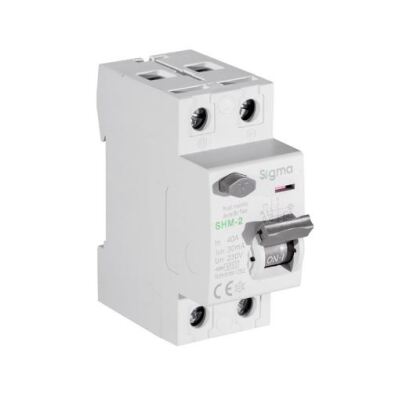 SİGMA AC SHM-2 TİP 30mA 40A 6kA ÇİFT İNDİKATÖRLÜ KAÇAK AKIM KORUMA ŞALTERİ - 1