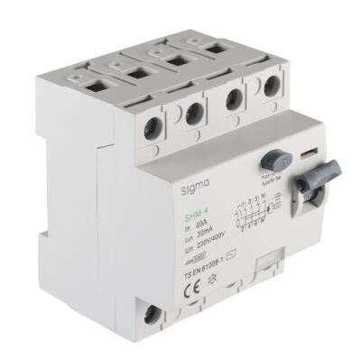 SİGMA AC SHM-4 TYPE 6kA 300mA RESIDUAL CURRENT CIRCUIT BREAKER WITH DOUBLE INDICATOR - 1
