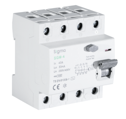 Sigma SGM4125300 Kaçak Akım Röleli Otomatik Sigorta 4P 125A 300mA C Tipi - Sigma