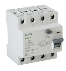 Sigma SHM4080300 Kaçak Akım Röleli Otomatik Sigorta 4P 80A 300mA C Tipi - Sigma