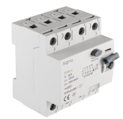 Sigma SHM4100030 Kaçak Akım Röleli Otomatik Sigorta 4P 100A 30mA C Tipi 