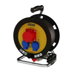 Stanley Profesyonel Kompakt Serisi 1 Trifaz 2 Monofaz Soketli 25 Metre 5x1.5 Makaralı Kablo -SXECFM1CXSE - Stanley