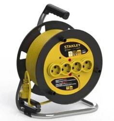 Stanley Profesyonel Kompakt ST-E Serisi IP20 4 Soketli 50 Metre Makaralı Kablo - SXECFL2QBXE - Stanley