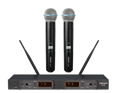 UHF 100 Kanal Çift El Mikrofonu - 1
