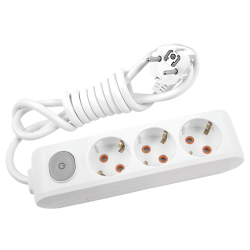 Viko-3-lü 3m Kablolu Çocuk Korumalı Anahtarlı Multi-Let Grup Priz-90117303 - Viko