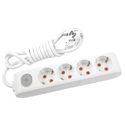 Viko-4-lü 2m Kablolu Çocuk Korumalı Anahtarlı Multi-Let Grup Priz-90117402 - Viko