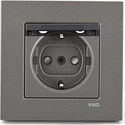 Viko Antrasit Kapaklı Topraklı Priz - Viko