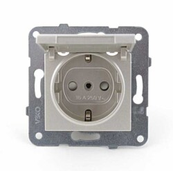 Viko Antrasit Kapaklı Topraklı Priz Çocuk Korumalı - Viko