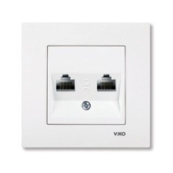 Viko-Karre-Meridian Beyaz İkili Data Cat5E Prizi-90967034 - Viko