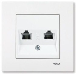 Viko-Karre-Meridian Beyaz İkili Nümeris Telefon Prizi-90967033 - Viko