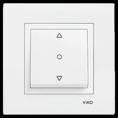 Viko-Karre-Meridian Beyaz Tek Düğmeli Jaluzi Kumanda Anahtarı-90967072 - 1