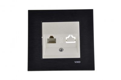 Viko/Novella Black Cat6 Data Plug - 1