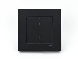 Viko/Novella Black Switch Double Button - 1