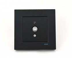 Viko/Novella Black Satellite Socket F Connector - 1