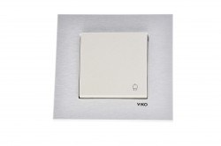 Viko-Novella Cam Beyaz Kapaklı Topraklı Çocuk Korumalı Priz-92605612cb - Viko