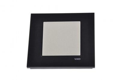 Viko/Novella Glass Black Switch Single Button - 1